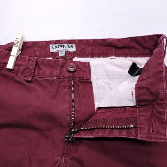 Express Photographer Casual Denim Medium Wash Jeans Mens Size 29/30 Maroon - Picture 5 of 9